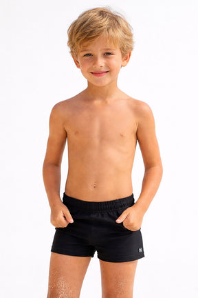 Sunga Infantil Meninos Proteçã UV Marujos Praia Liso Preto