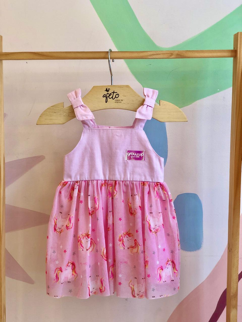 Vestido Regata Growup Menina Tule Unicornio