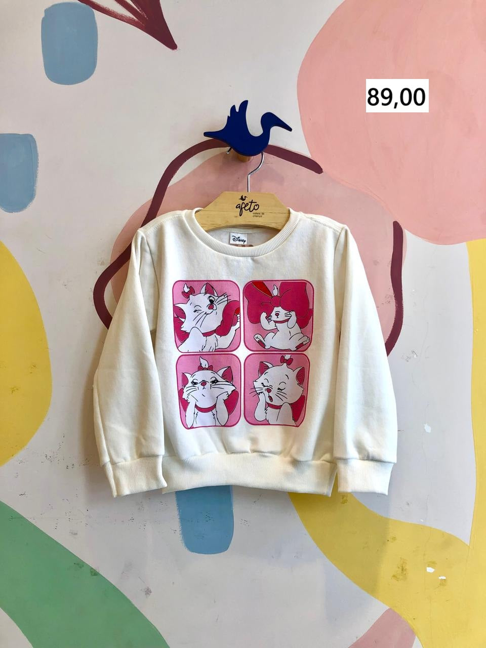 Blusa Manga Longa Disney menina Marie Moletom