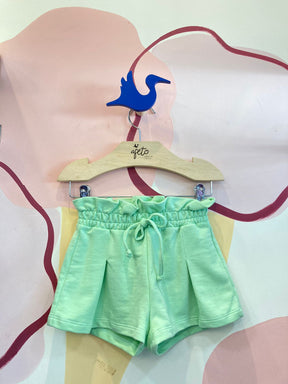 Shorts Momi Fem Moletinho Liso Verde
