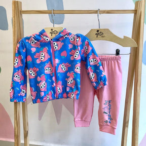 Conjunto Manga Longa Menina Calça Boca Grande