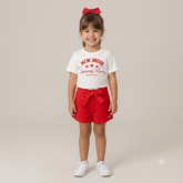 Conjunto Momi manga curta Shorts menina New Mood