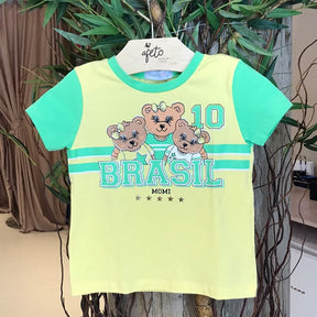 Blusa Manga Curta Momi menina Copa Ursinhas