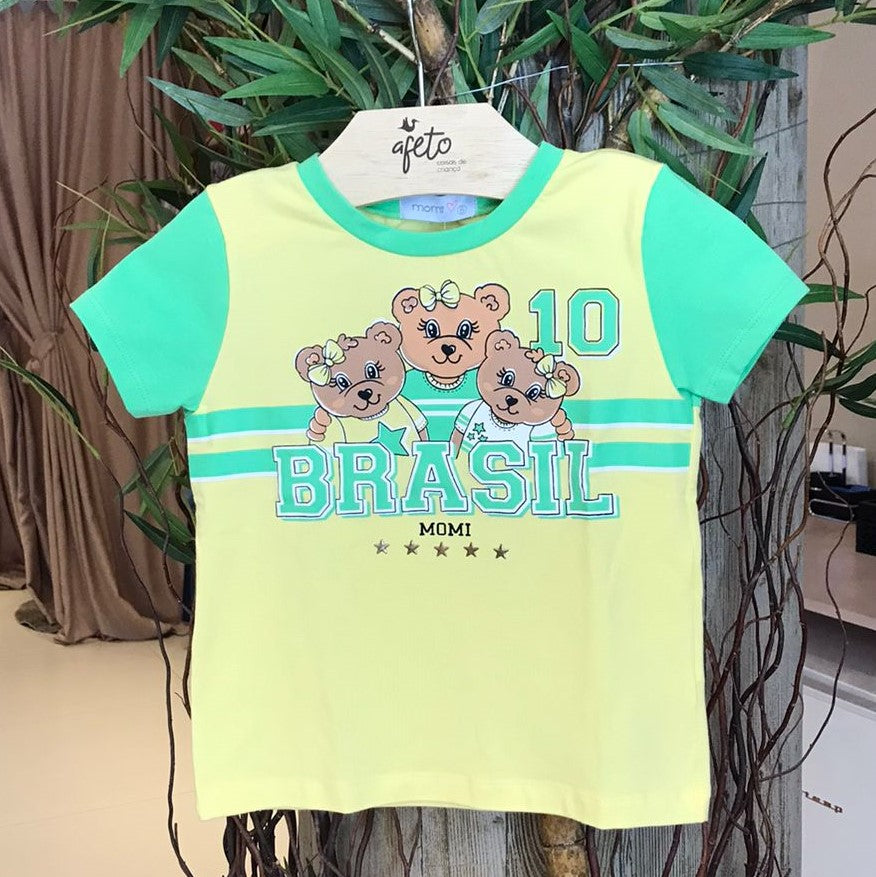 Blusa Manga Curta Momi menina Copa Ursinhas