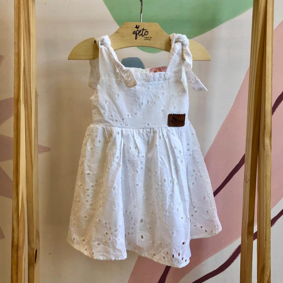 Vestido Manga Curta Malagah Infantil Fem Lasie Branco