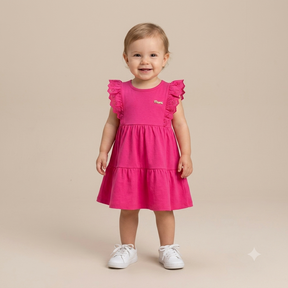 Vestido Regata Momi Infantil Fem Babados Lasie Liso