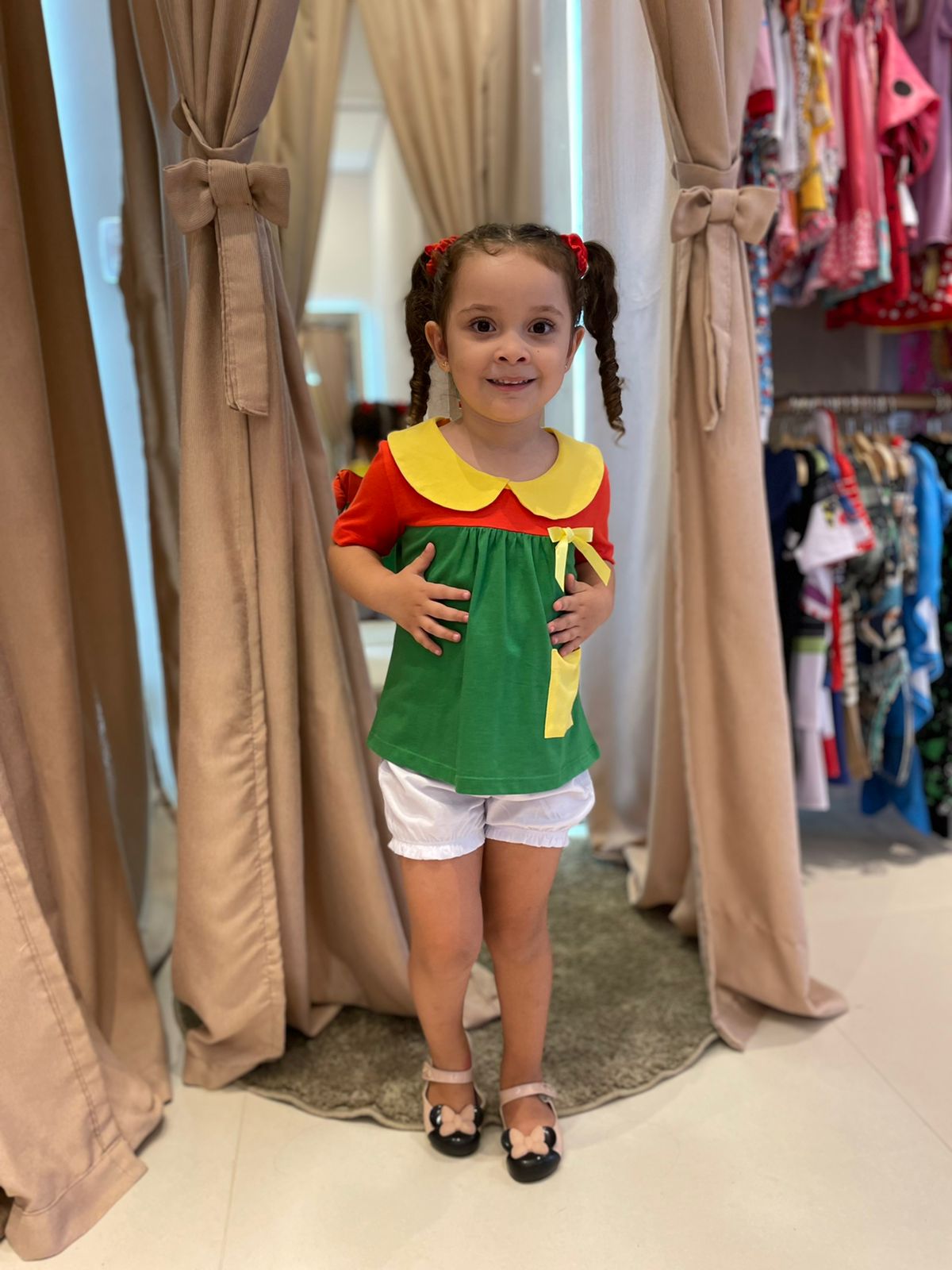 Pijama manga curta Veggi Shorts menina Chiquinha