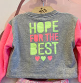 Conjunto Manga Longa Saia menina Lettering Neon