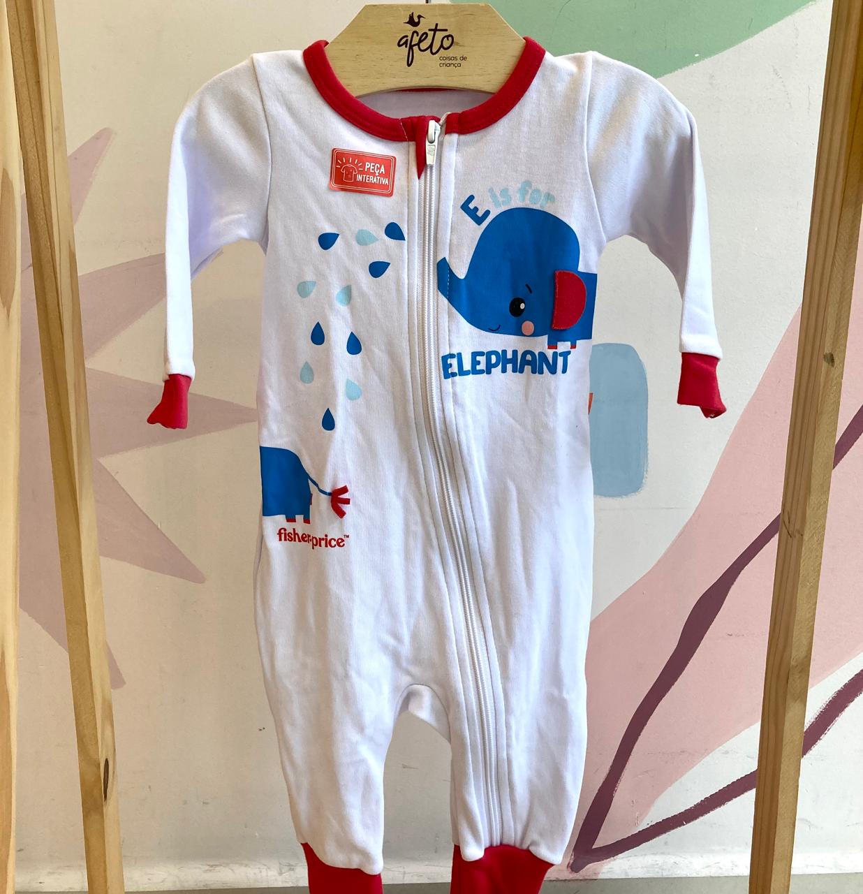 Macacao Manga Longa menino Fishr Price Elefante