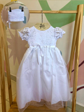 Vestido manga curta menina Mandriao com Gorro