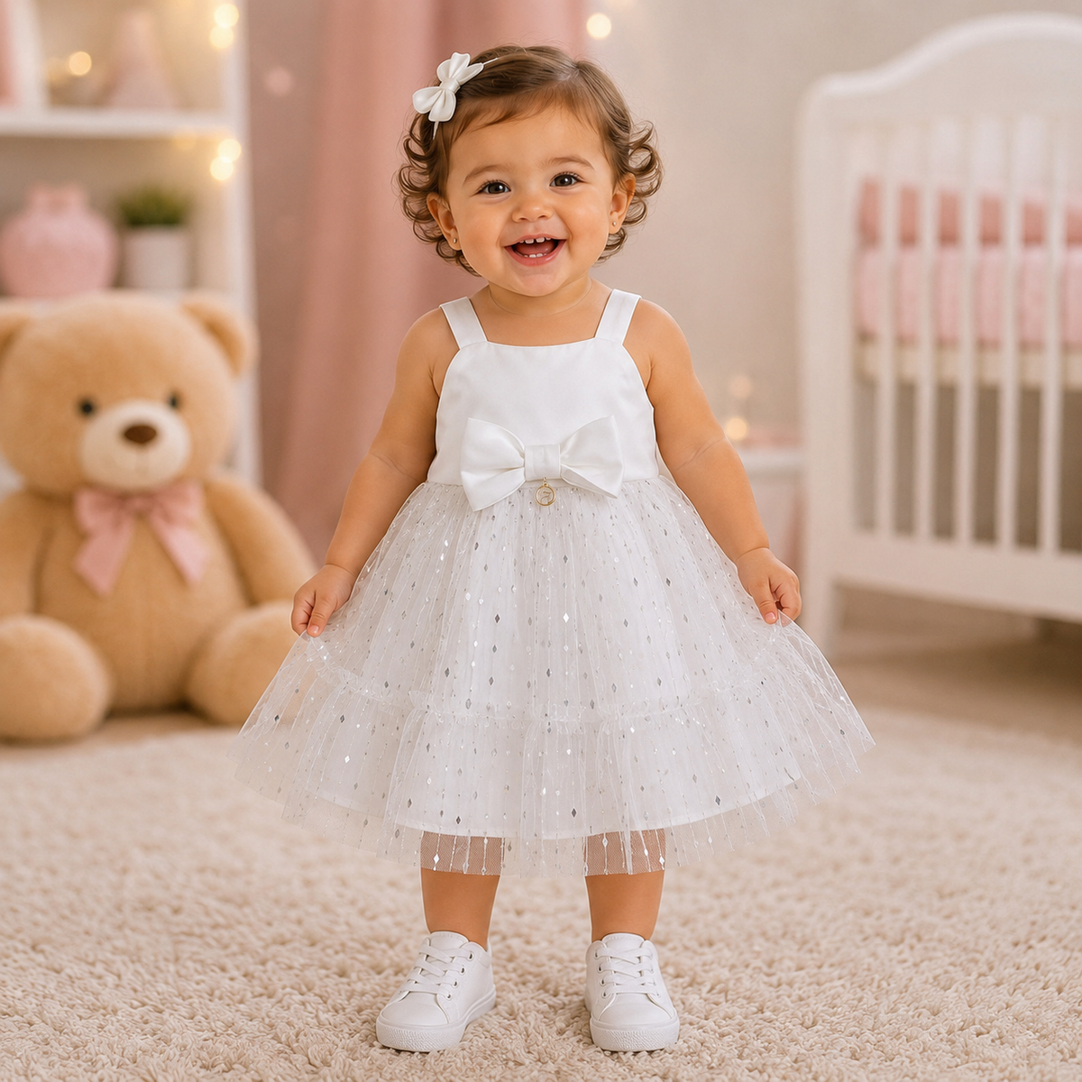 Vestido Regata Bambolina Infantil Fem Bebe Chuva de Prata