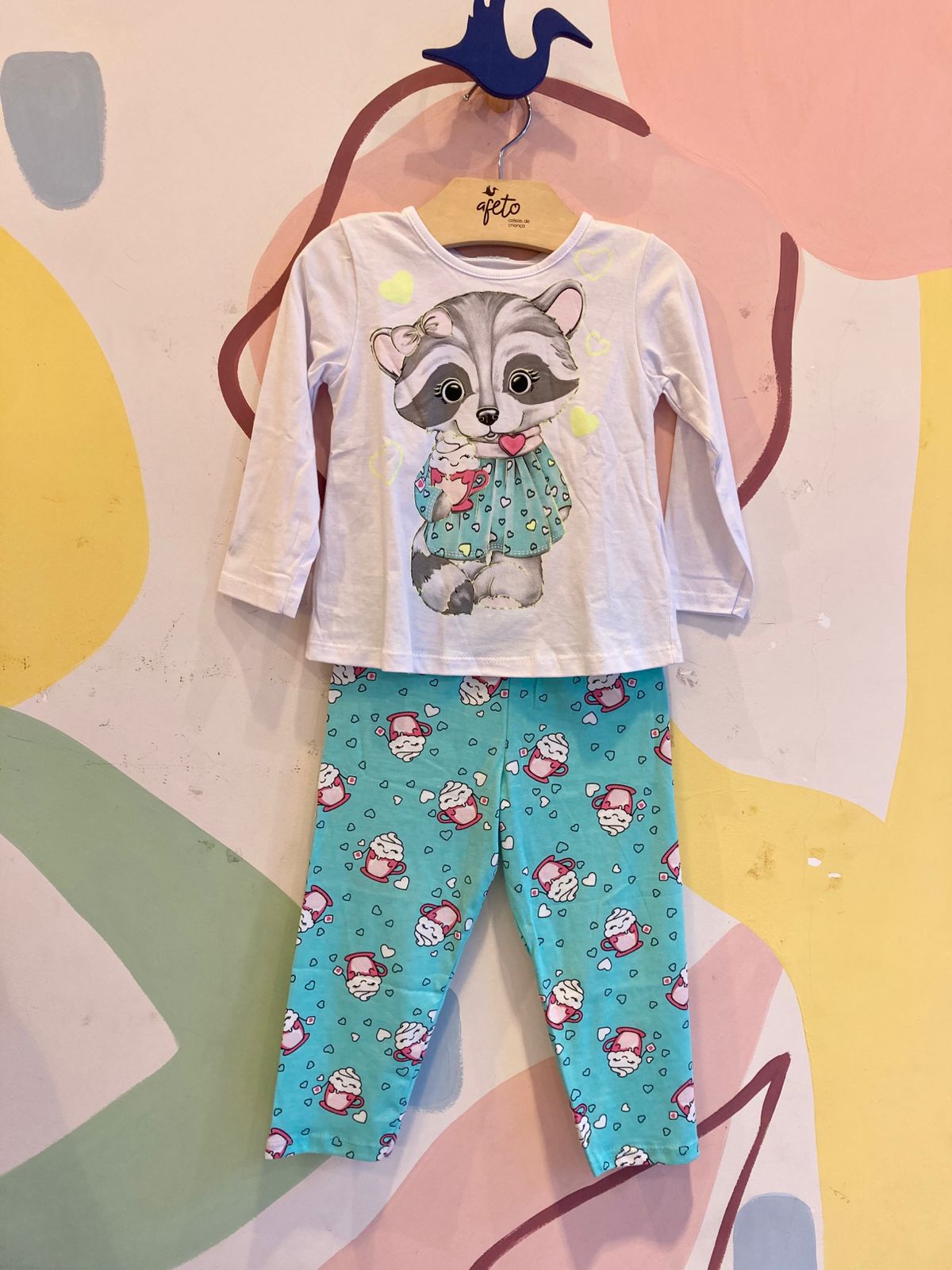 Pijama Manga Longa Calça menina Guaxinim