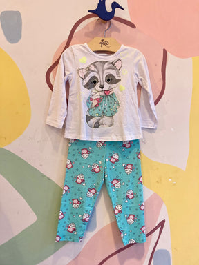 Pijama Manga Longa Calça menina Guaxinim