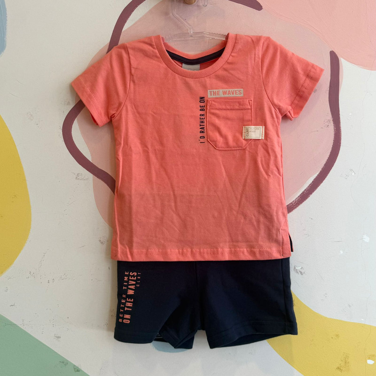 Conjunto Manga Curta Bermuda menino Bolsinho Colorita