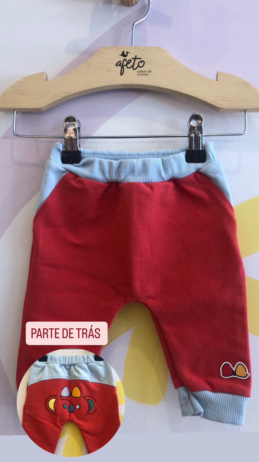 Calça menina Flanelada Love Vermelho