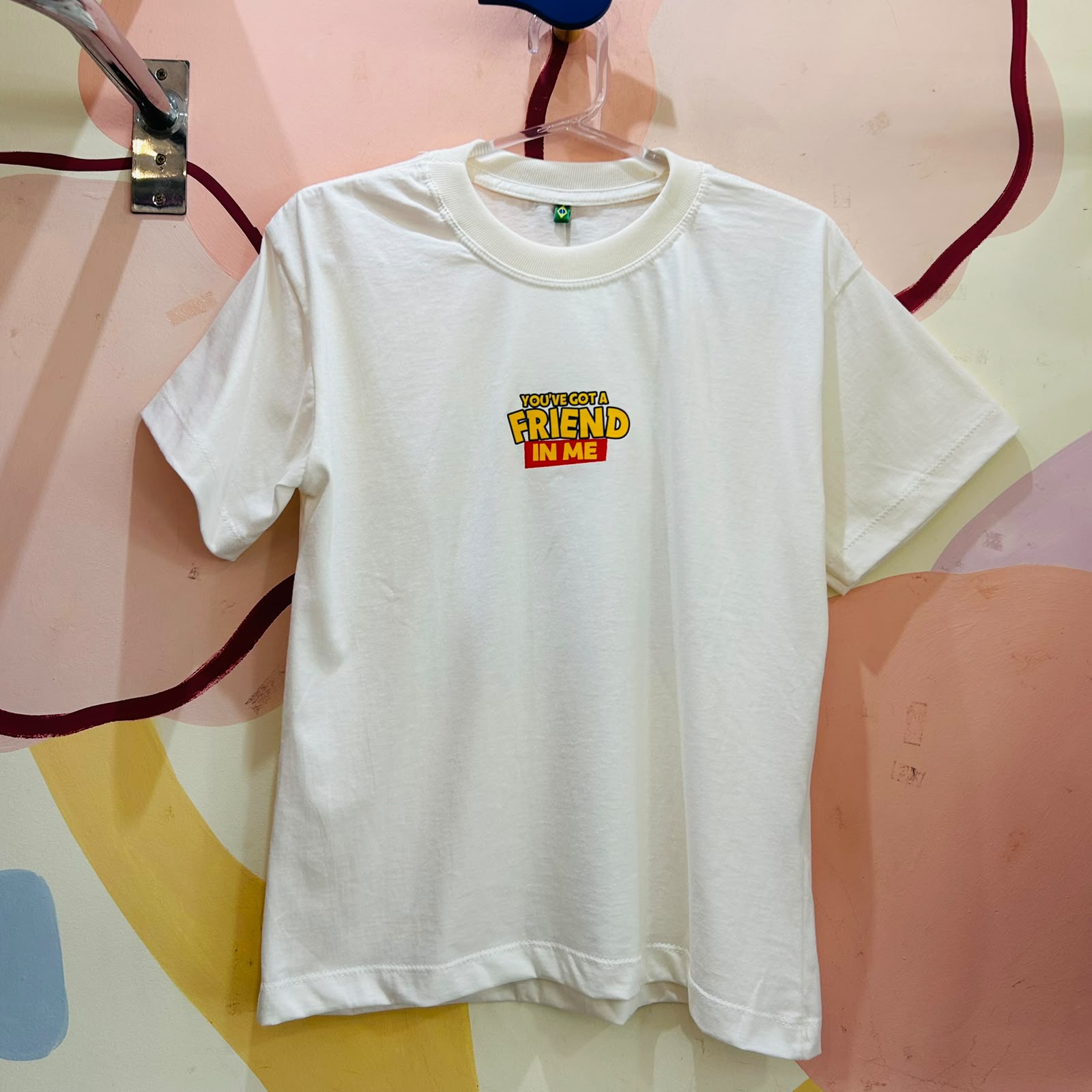 Camiseta Adulto Feminina Manga Curta Off Toy Story e Jesus