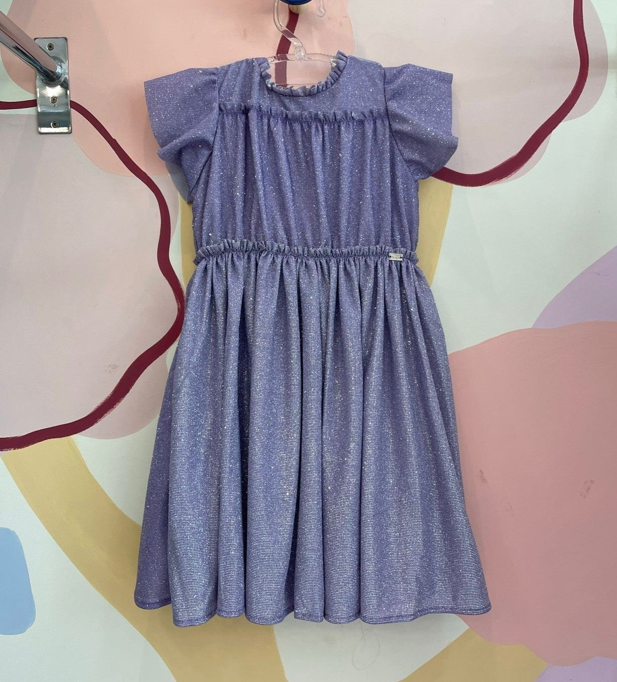 Vestido Manga Curta Malagah Infantil Fem Lurex
