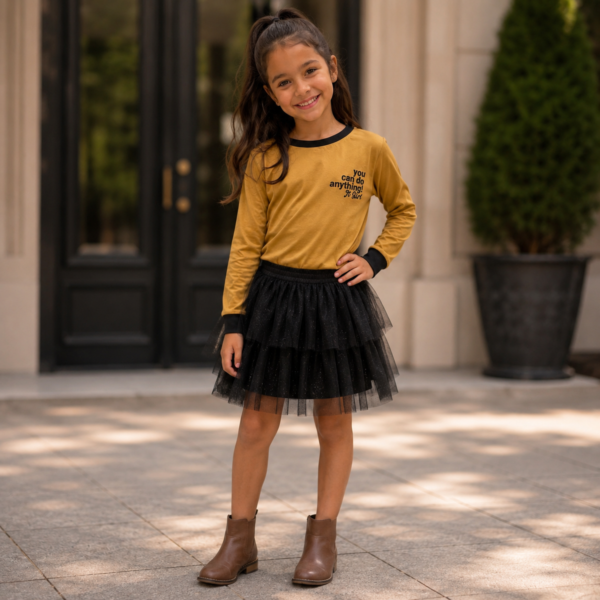 Blusa Manga Longa Infantil Menina You Can Algodão Caramelo