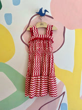 Vestido Regata Momi Infantil Fem Midi Ondinhas Vermelho