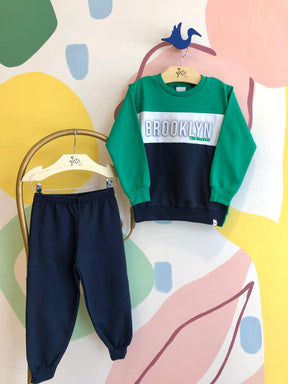 Conjunto manga longa Calça menino Kaiani Brooklyn