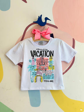 Blusa Manga Curta You+Me Menina Vacation Branco