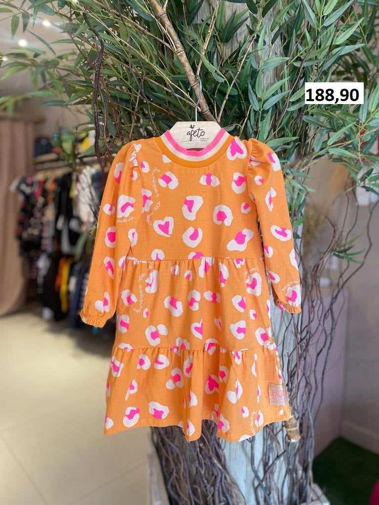 Vestido Manga Longa Momi Fem Infntil Oncinhas 3 Marias