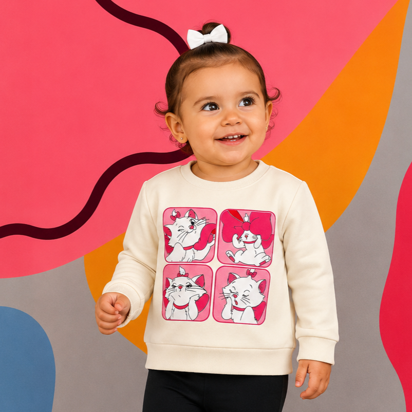 Blusa Manga Longa Disney menina Marie Moletom