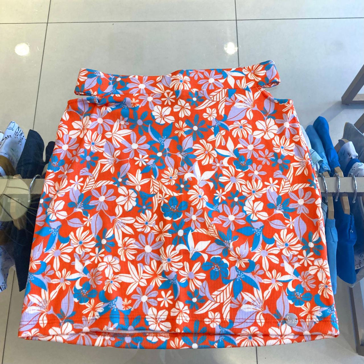 Saia menina Floral Acostamento Laranja