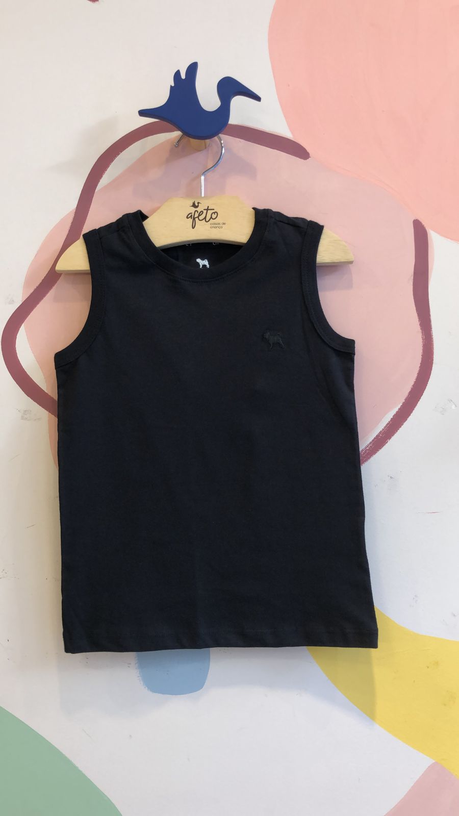 Camiseta Regata Menino Charpey Lisa Preta