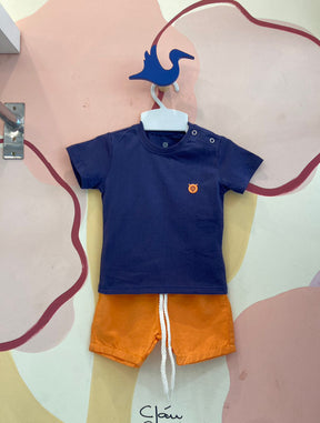 Conjunto manga curta bermuda Bakulelê menino Liso