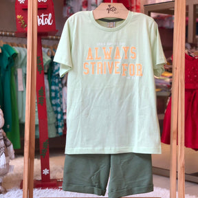Conjunto manga curta Bermuda Hrradinhos menino Always Verde