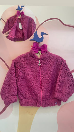 Jaqueta manga longa menina Momi Teddy Pink