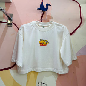 Blusa cropped Adulto Feminina Manga Curta Off Toy Story e Jesus
