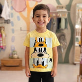 Camiseta Infantil Menino Manga Curta Amarela Pateta Pato Donald