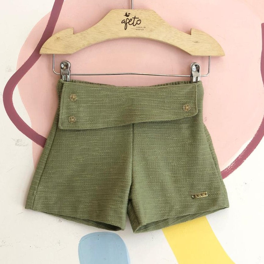 Shorts Kiki Xodo Menina Mesclado Verde