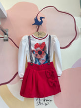 Conjunto manga longa Shorts Saia menina Yoyo Yorkshire com Suspensorio