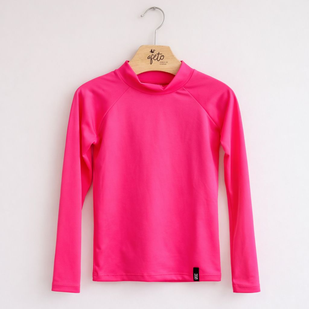 Blusa Praia Marujos & Sereias manga longa Liso com Protecao Rosa