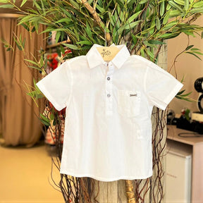 Camisa Manga Curta Oliver Infantil menino Bata com Bolso