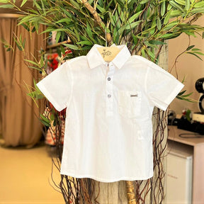 Camisa Manga Curta Oliver Infantil menino Bata com Bolso