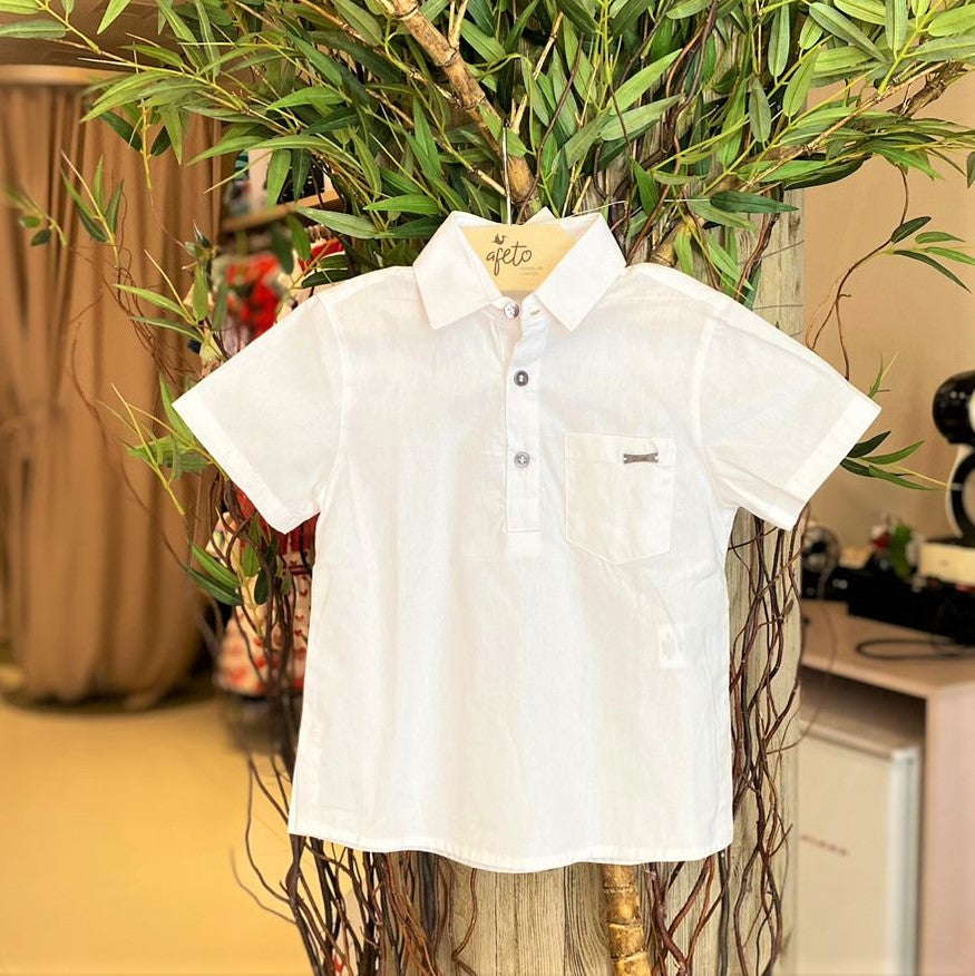 Camisa Manga Curta Oliver Infantil menino Bata com Bolso