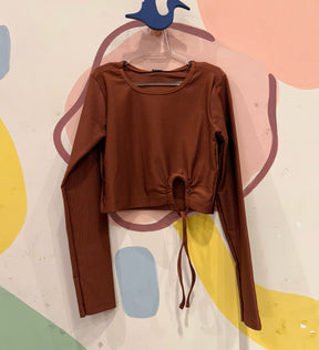 Blusa Manga Longa menina canelada It Girl