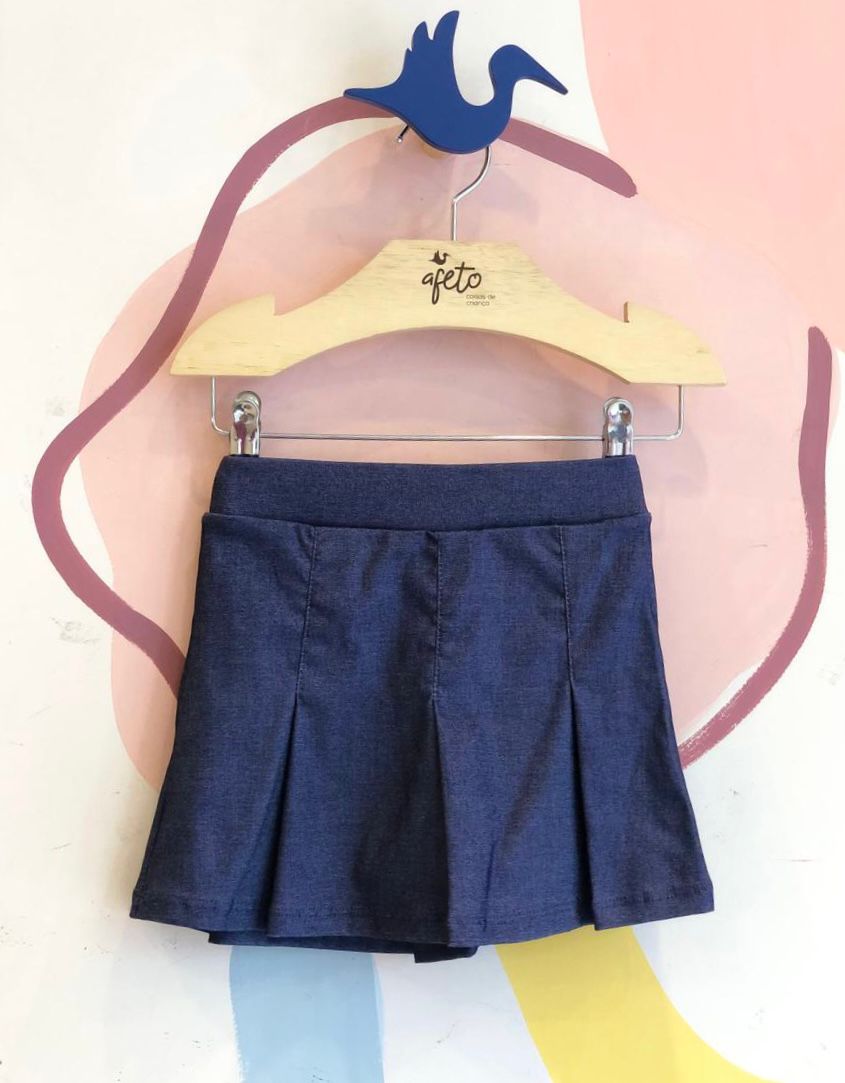 Saia menina Bengaline Colegial Preg Jeans