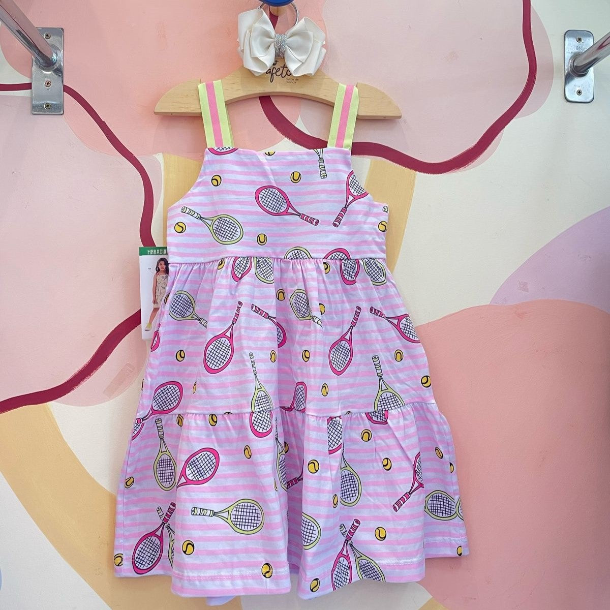 Vestido regata menina Listrado Raquetes