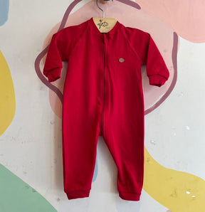 Macacao manga longa Mini & Co Unissex Liso Suedine Vermelho