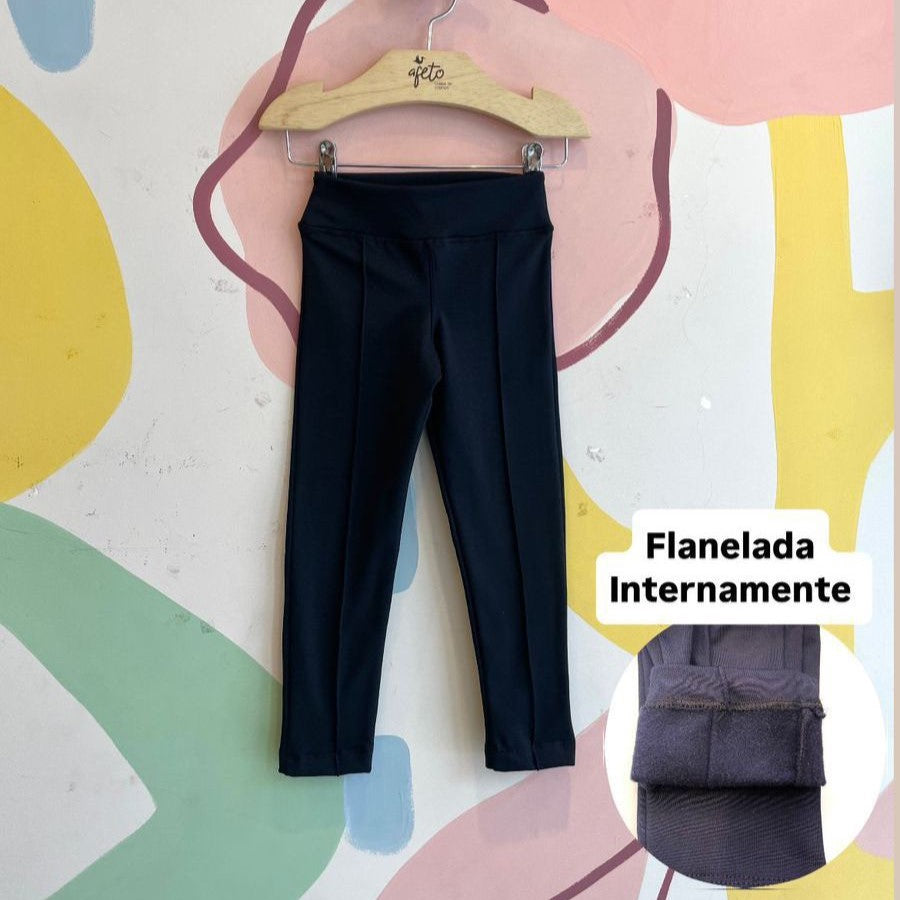 Calça menina Montaria Flanelada Preto