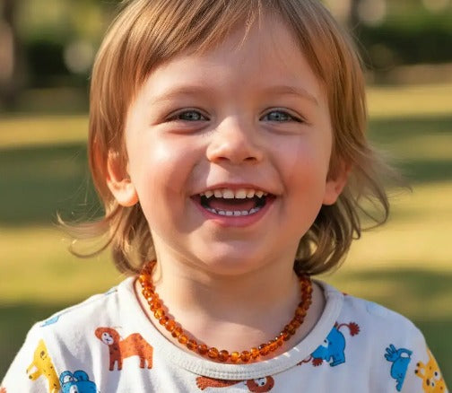 Colar Infantil Bebê Ambar Metoo 36cm Cognac