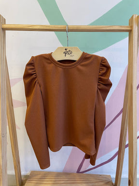 Blusa Manga Longa menina Ana Ruga Manga Bufante