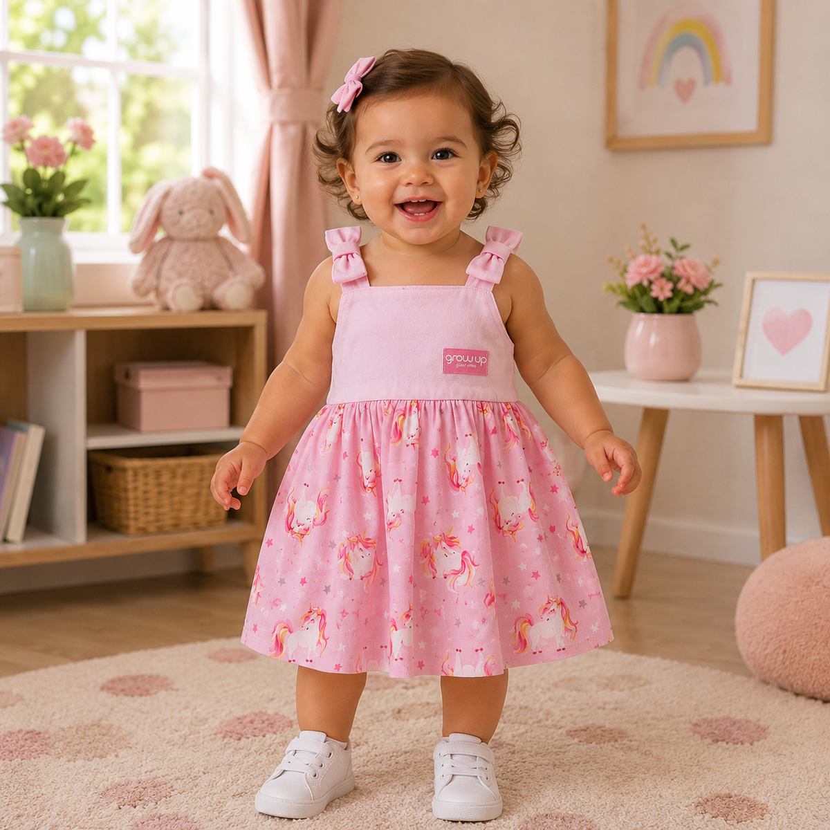 Vestido Regata Growup Menina Tule Unicornio