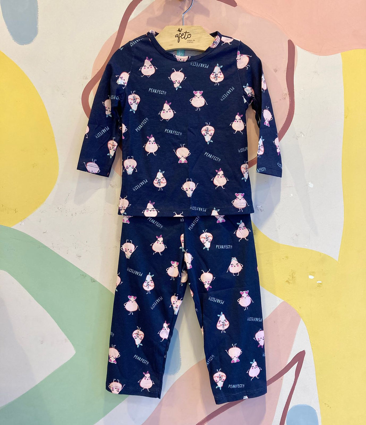 Pijama Malwee Manga Longa Calça menina Peras