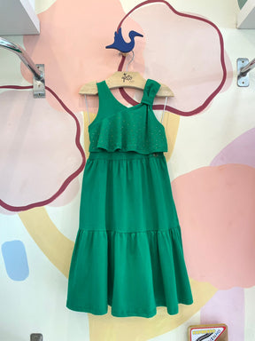 Vestido regata menina 3 Marias Midi Com Strass Verde